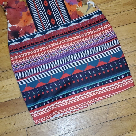 Fire los angeles muti print bodycon dress small - Picture 3 of 6